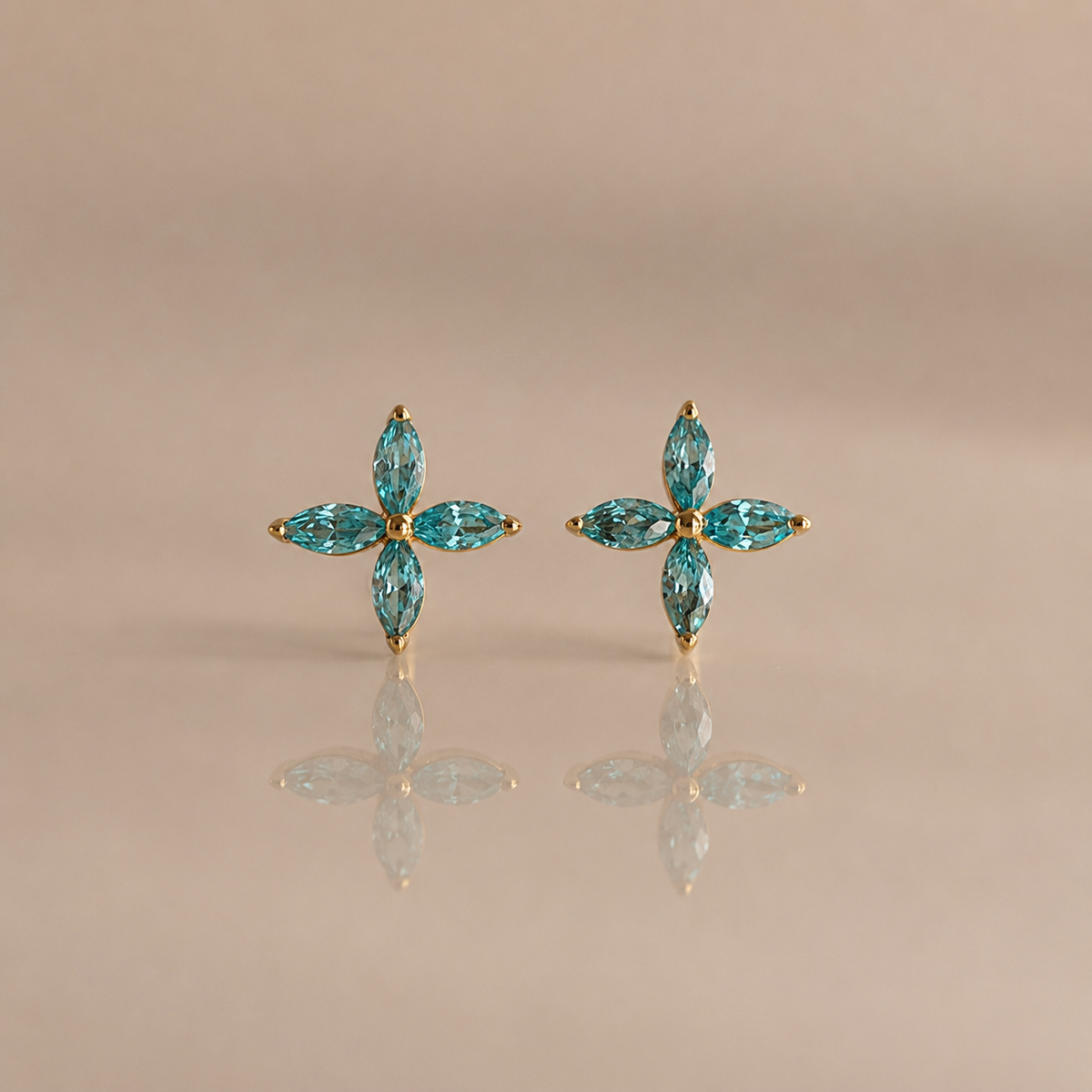 Flower Birthstone Studs