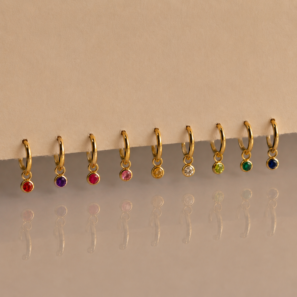 Birthstone Charm Drop Earring