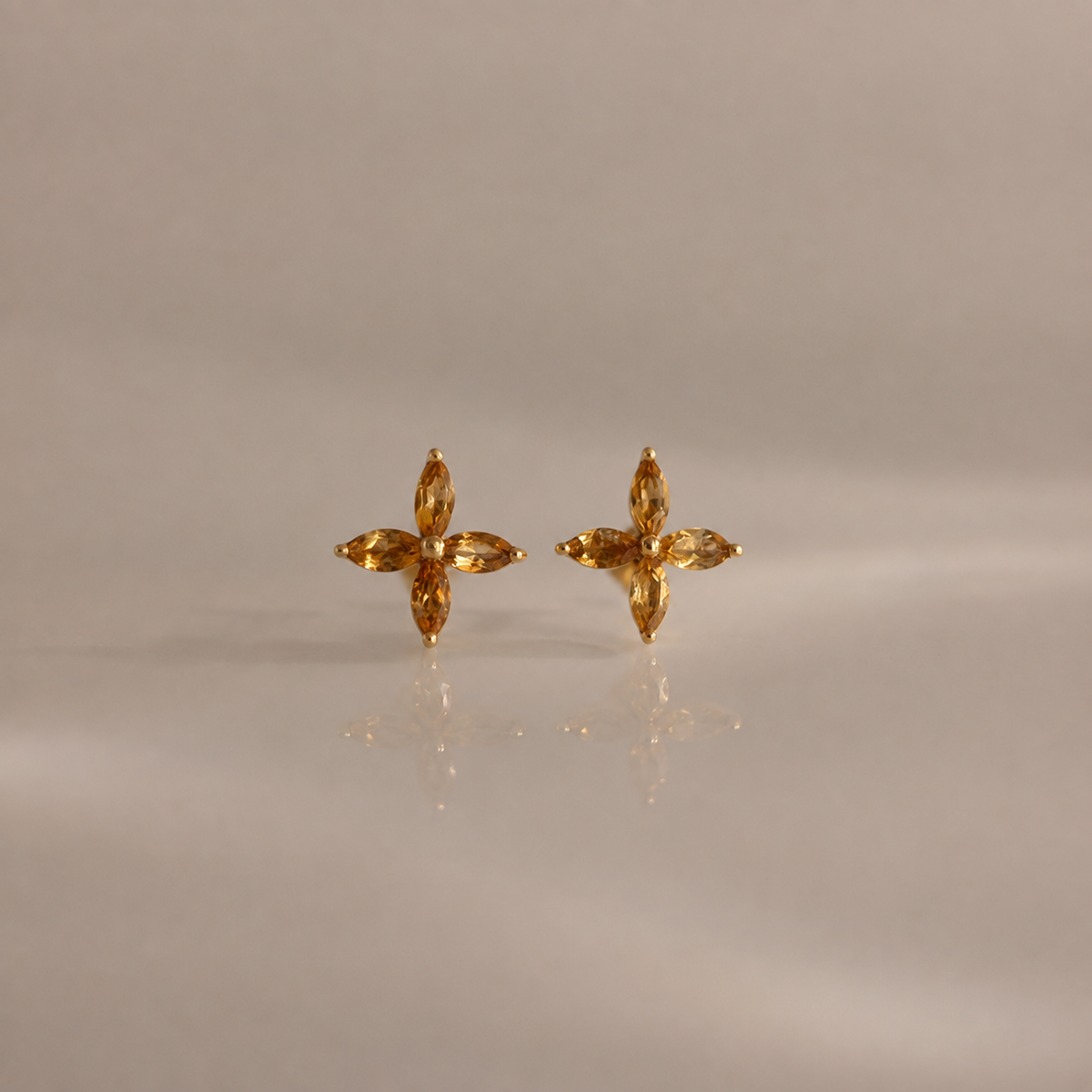 Flower Birthstone Studs