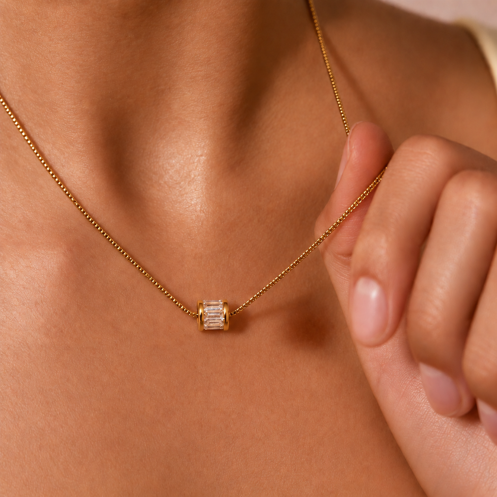 Diamond Barrel Necklace