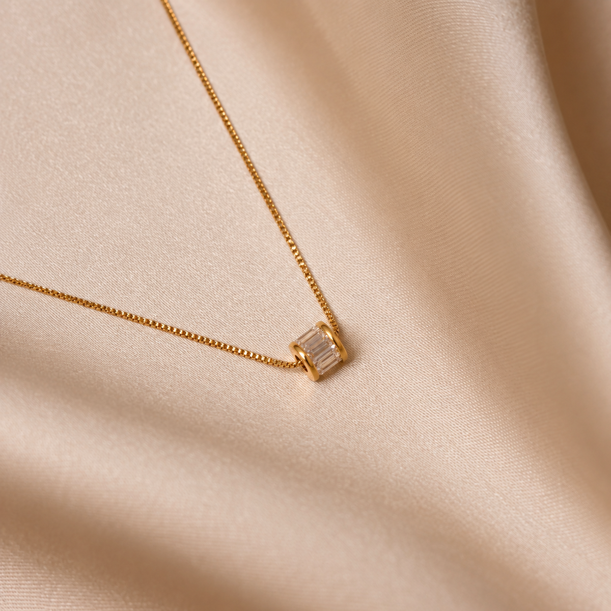 Diamond Barrel Necklace