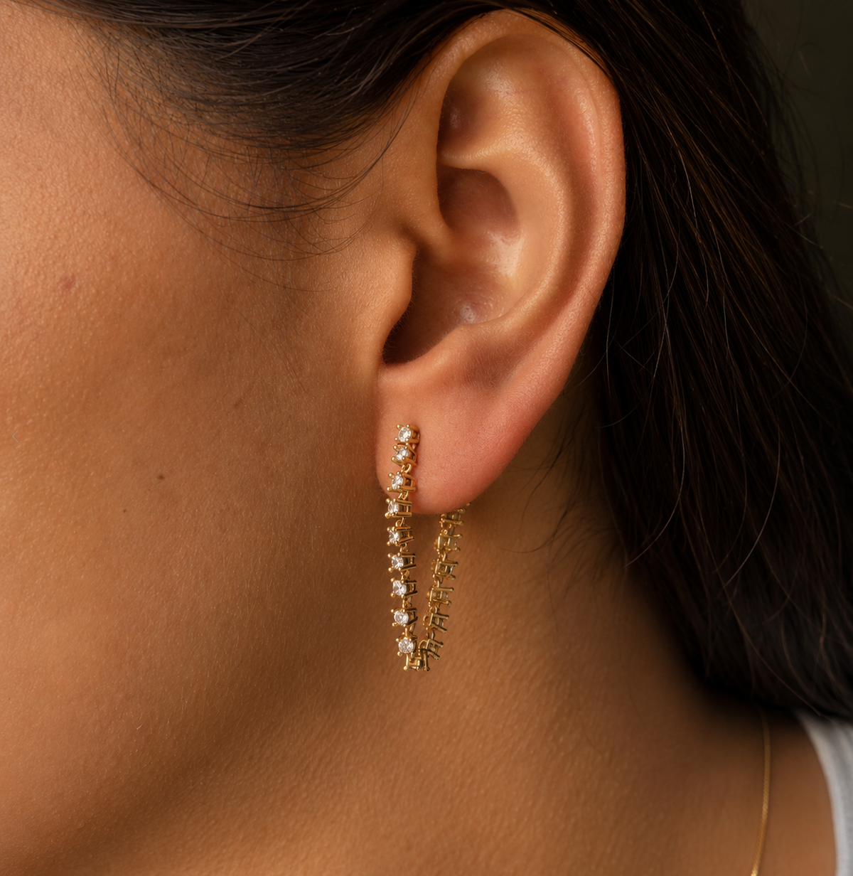 Diamond Chain Hoops