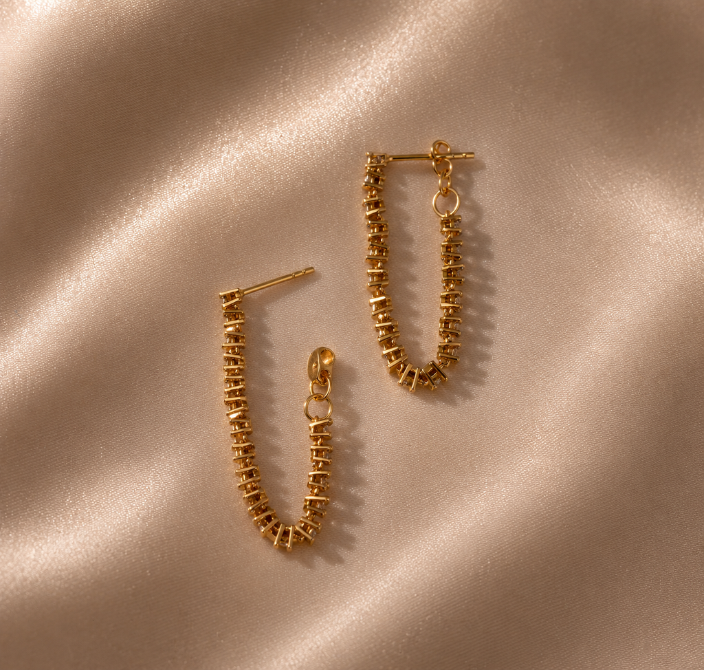 Diamond Chain Hoops
