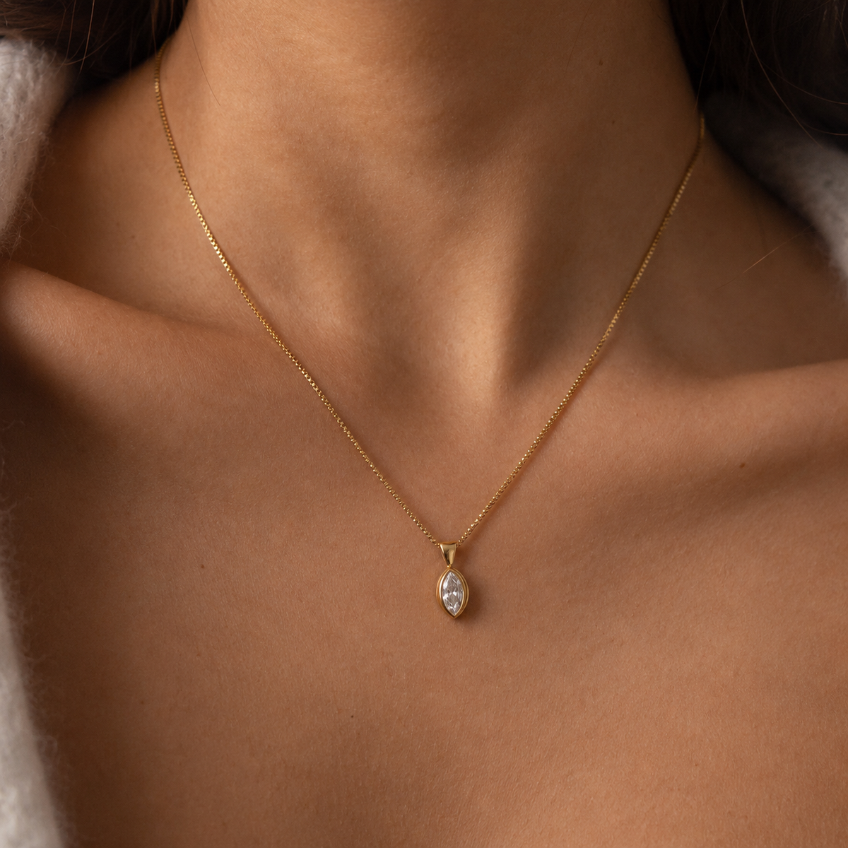 Diamond Marquise Necklace