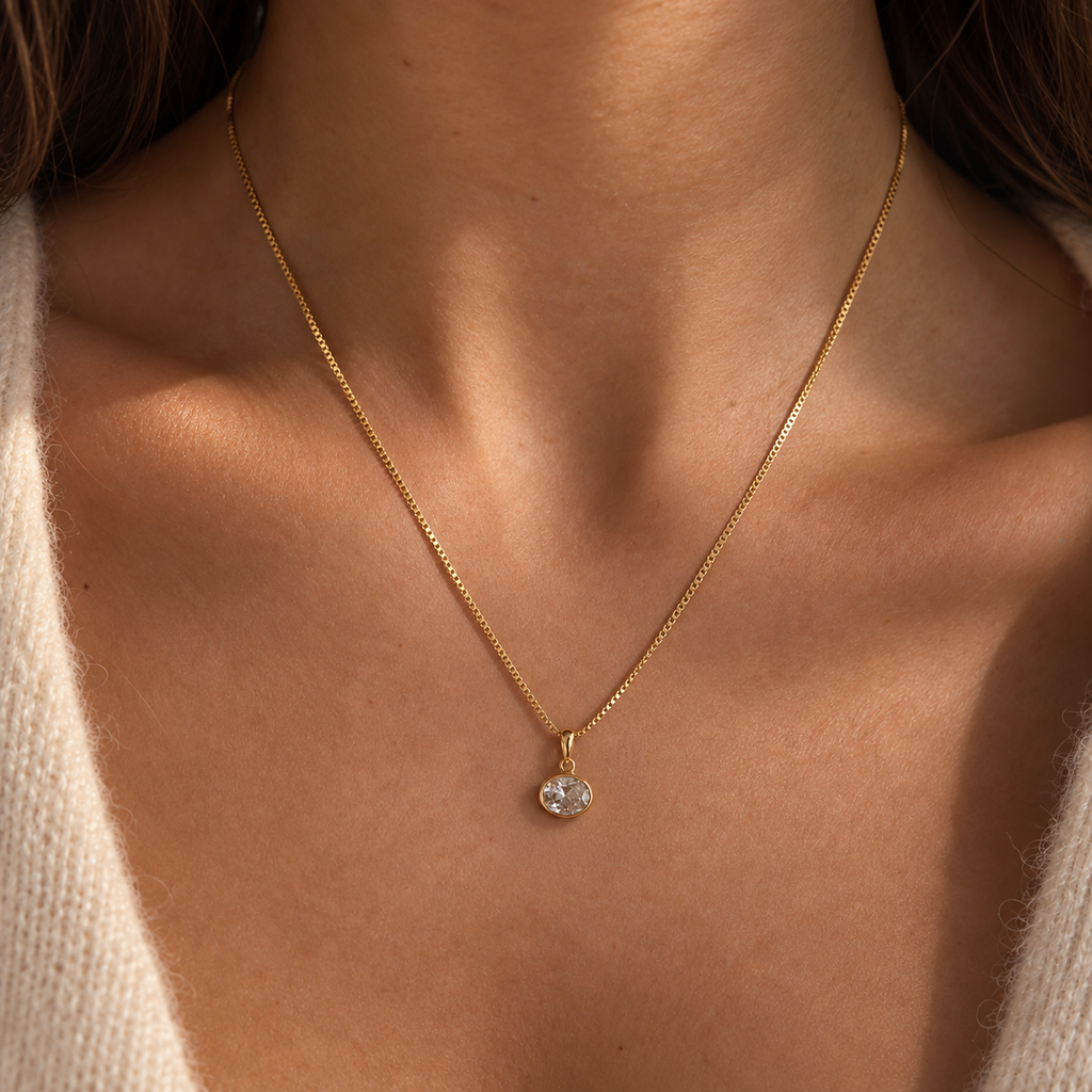 Diamond Oval Necklace