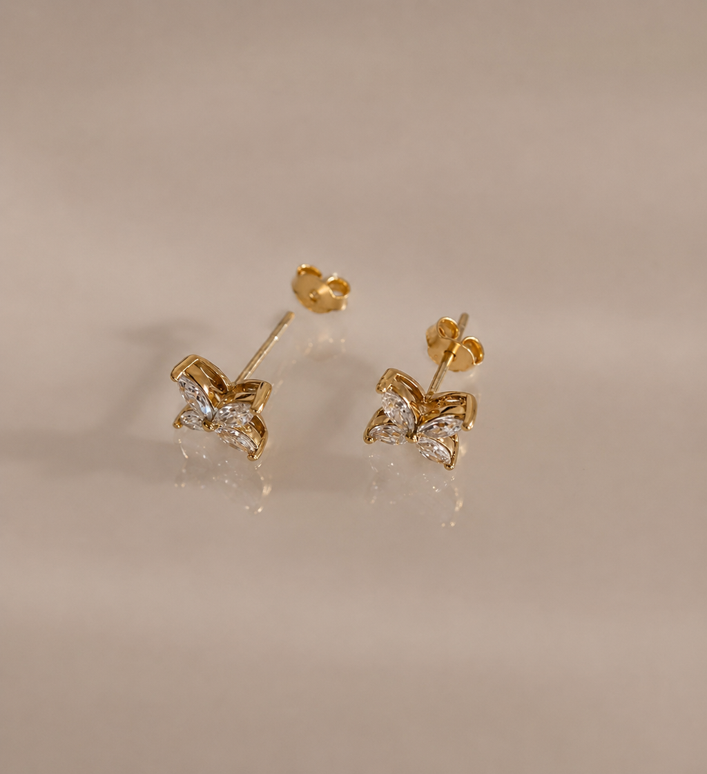 Flower Birthstone Studs