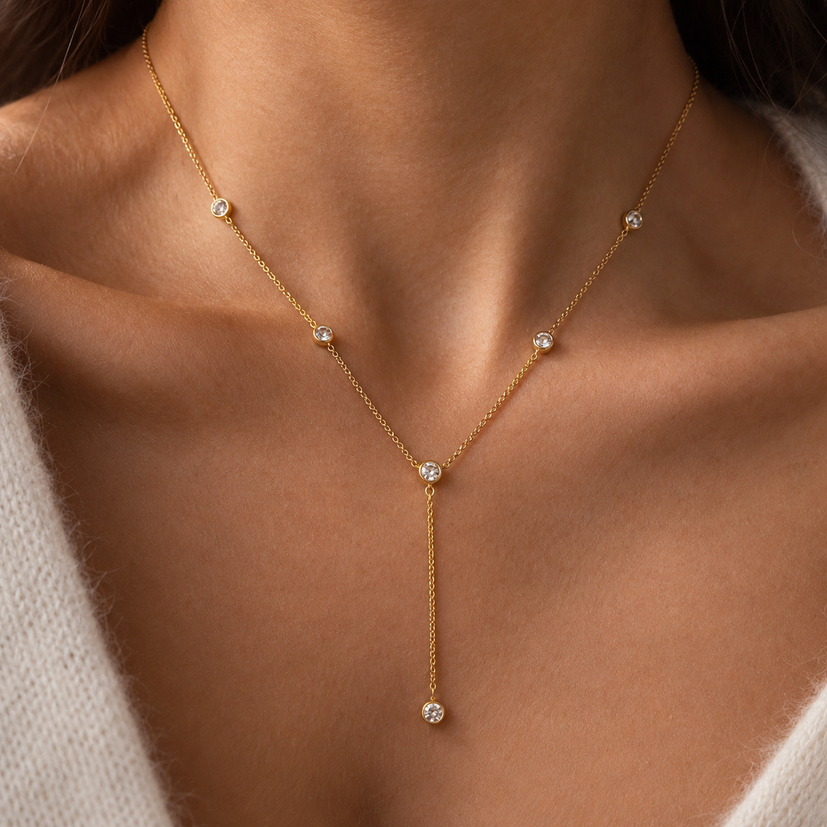 Station Lariat Necklace