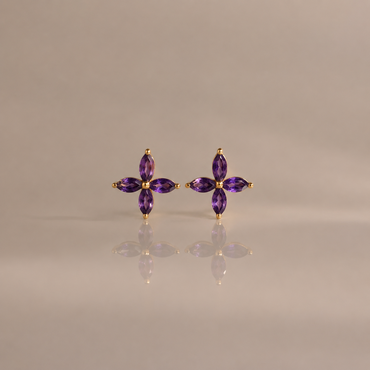 Flower Birthstone Studs